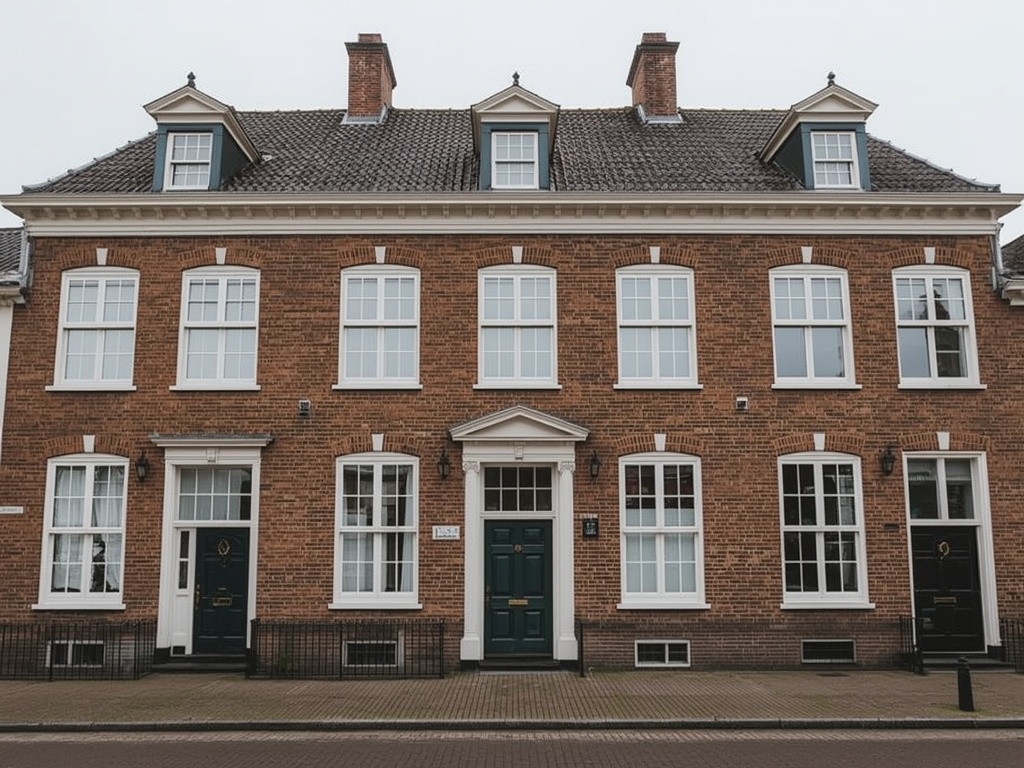 moderne eengezinswoning in Zwaag met witte kunststof kozijnen aan de voorgevel