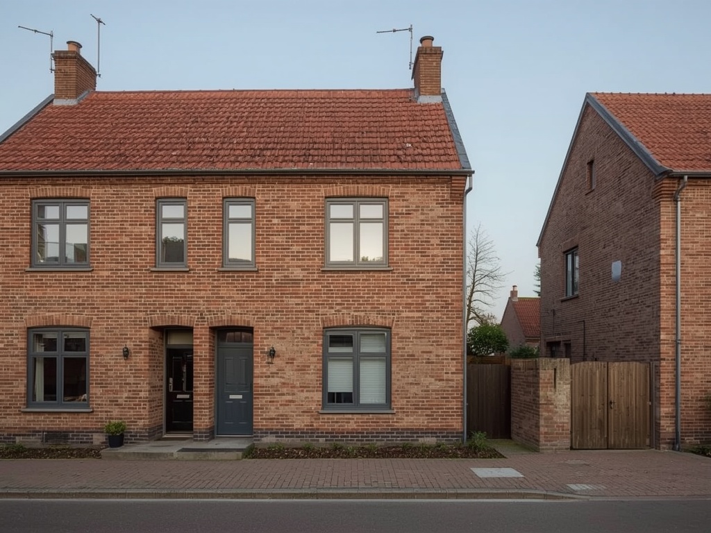 jaren-30-woning in Hoorn met antraciet grijze kunststof kozijnen en bruine bakstenen gevel
