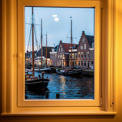 blik vanuit woonkamer in Heerhugowaard door wit kunststof raamkozijn naar de tuin