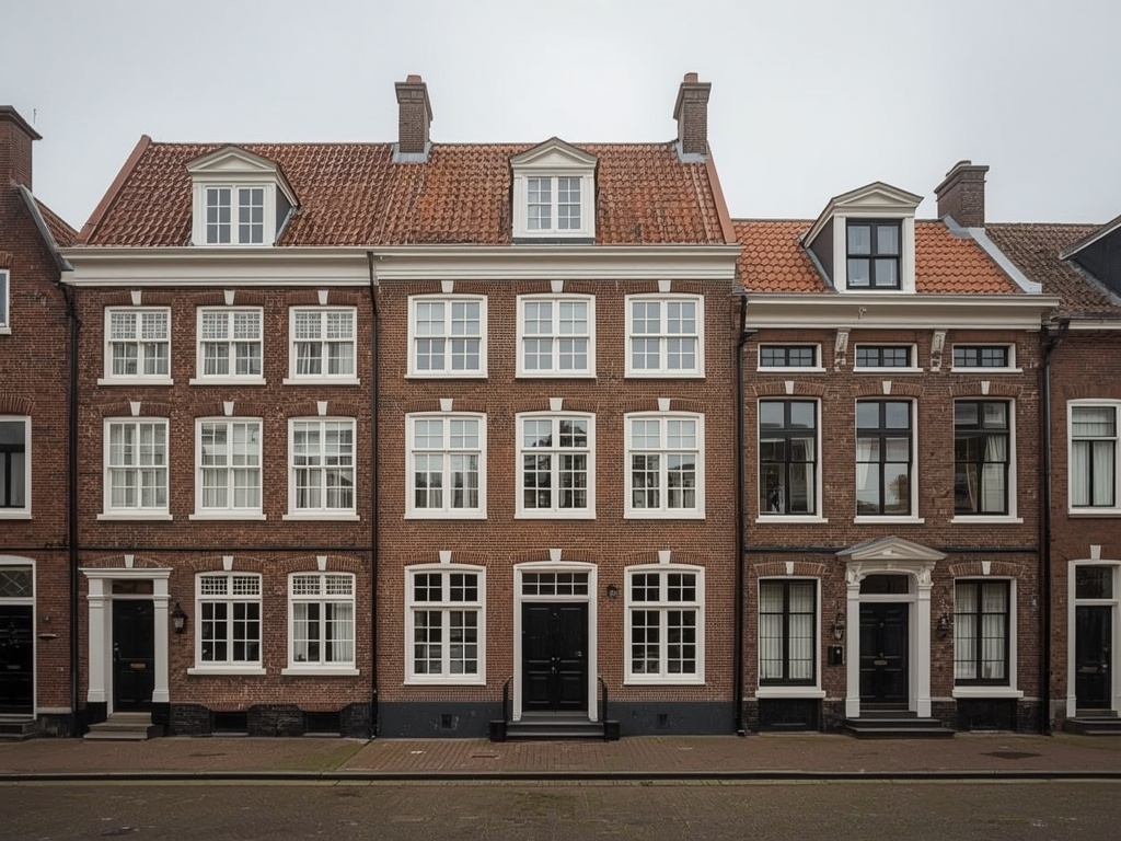 historisch pand aan de haven in Hoorn met witte kunststof kozijnen aan de voorgevel