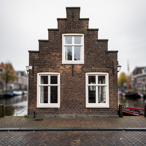 historisch pand aan de haven in Hoorn met witte kunststof kozijnen aan de voorgevel