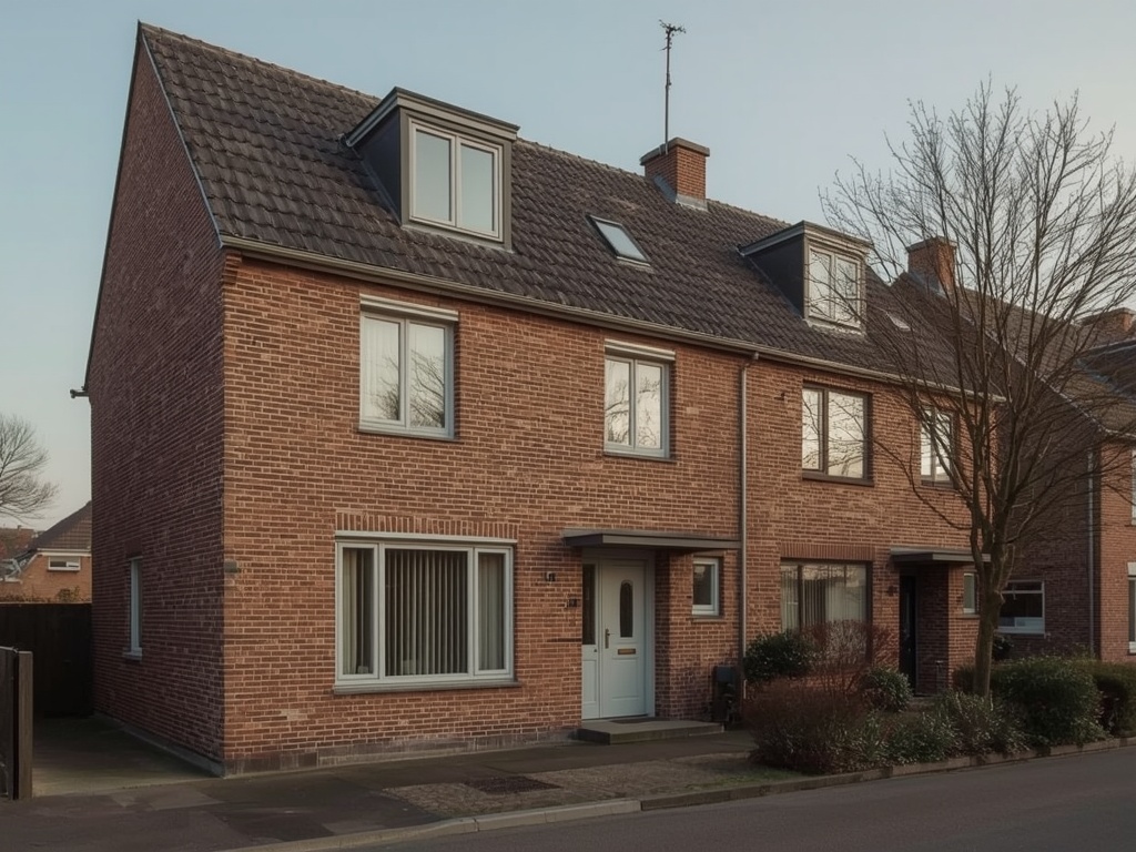 jaren-30-woning in Hoorn met antraciet grijze kunststof kozijnen en bruine bakstenen gevel