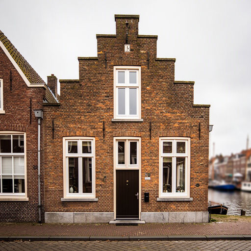 historisch pand aan de haven in Hoorn met witte kunststof kozijnen aan de voorgevel