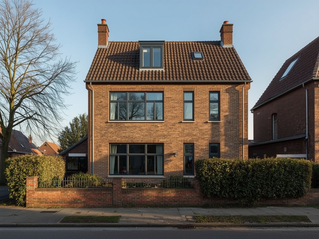 moderne twee-onder-een-kapwoning in Obdam uitgevoerd met antracietgrijze kunststof kozijnen en een witte buitengevel